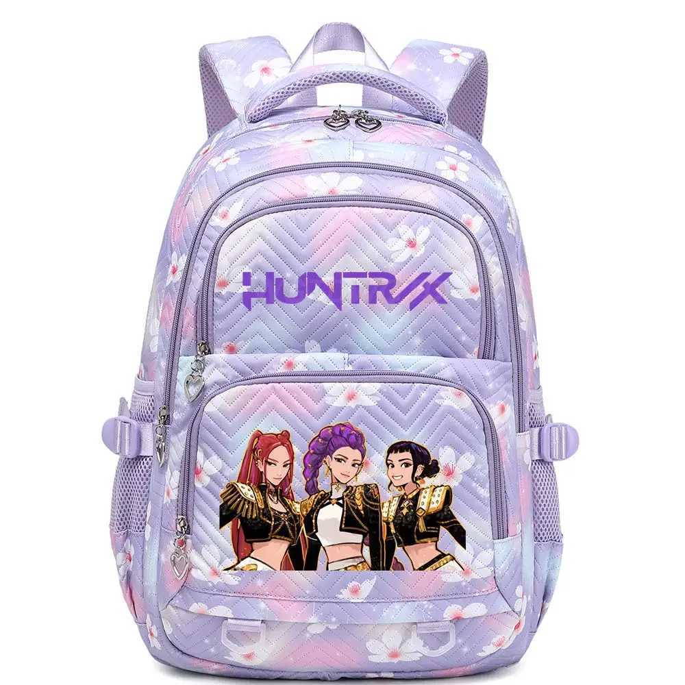 KPop Demon Hunters Backpack Rumi Mira Zoey HUNTR/X Saja Boys Print Cartoon School Bag Large Capacity Student Travel Backpacks Z251111