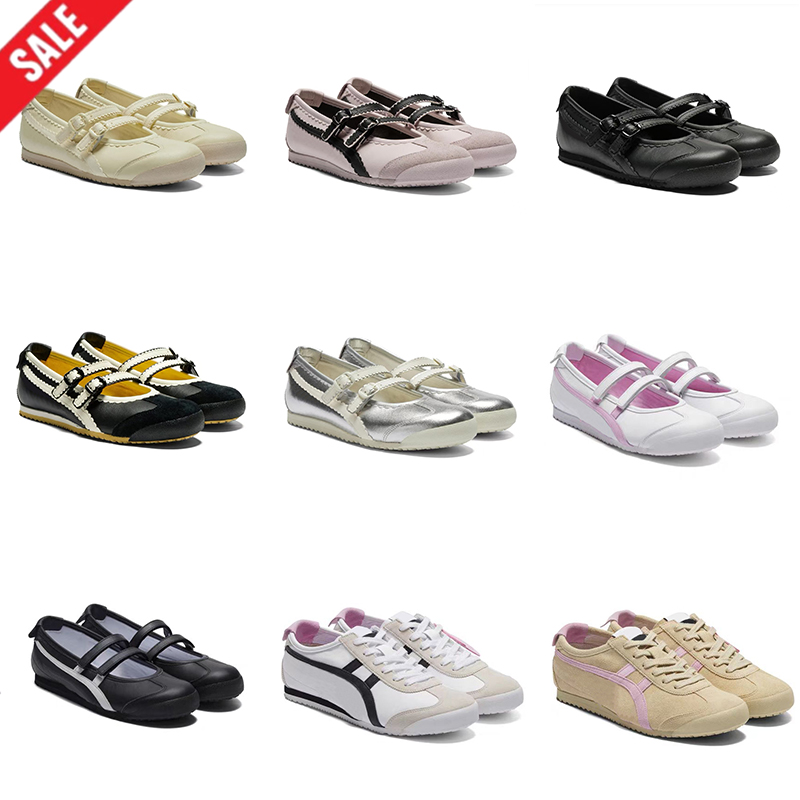 Designer Shoes Mexico 66 TGRS Ballet Shoes Womens Luxury Tiger Metallic Silver Classic Triple Black White Pink Beige Flats Dance Non-slip Breathable Casual Shoes