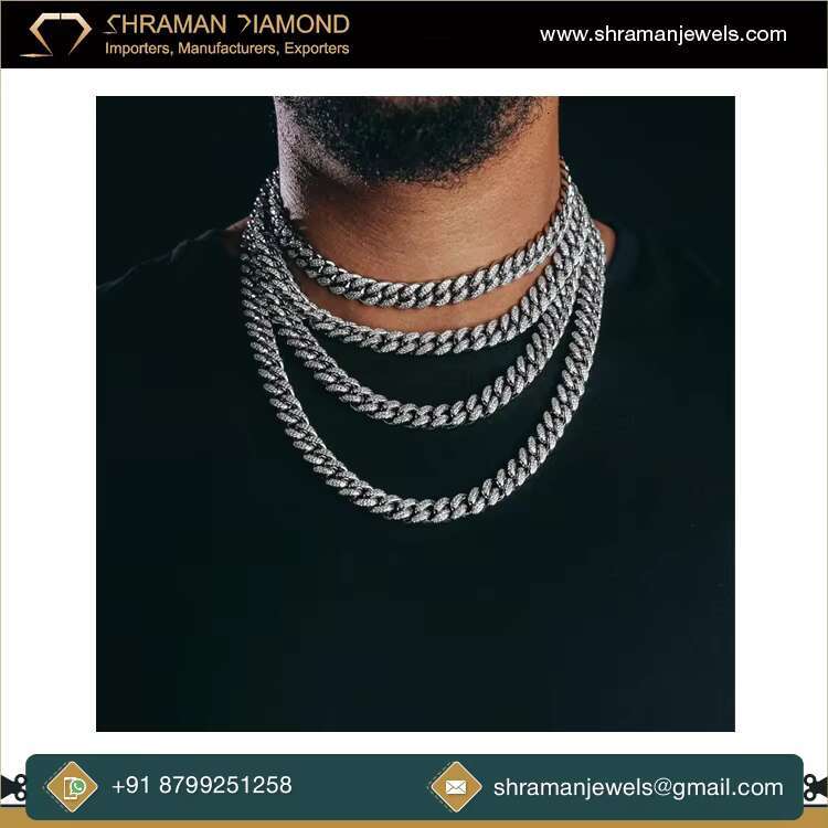 Modern Design Premium Quality Fine Jewelry 24.181 CTS and 125.455 Grams Moissanite Diamond 12MM Iced Out Cuban Link Chain