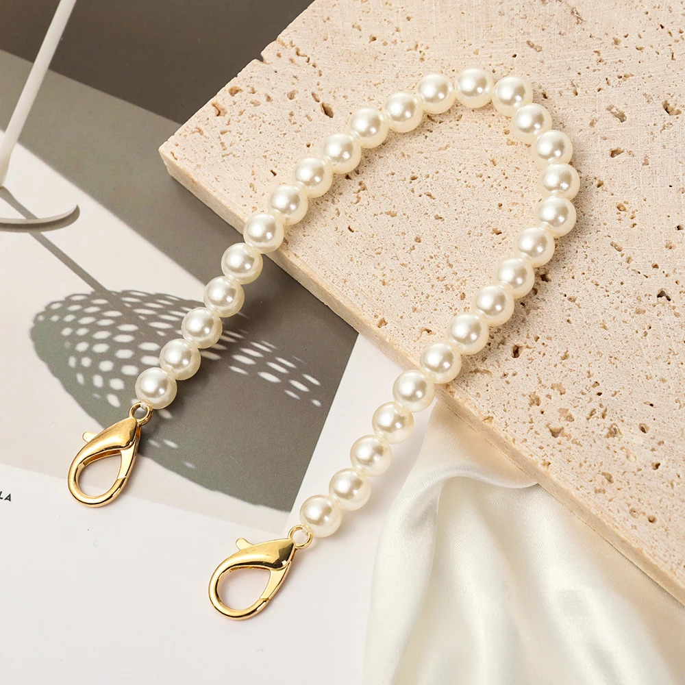 Fashion Pearl Belt Accessories DIY purse Replacement Pearl Strap Long Beaded Chain Bags Handbag Handles 251110