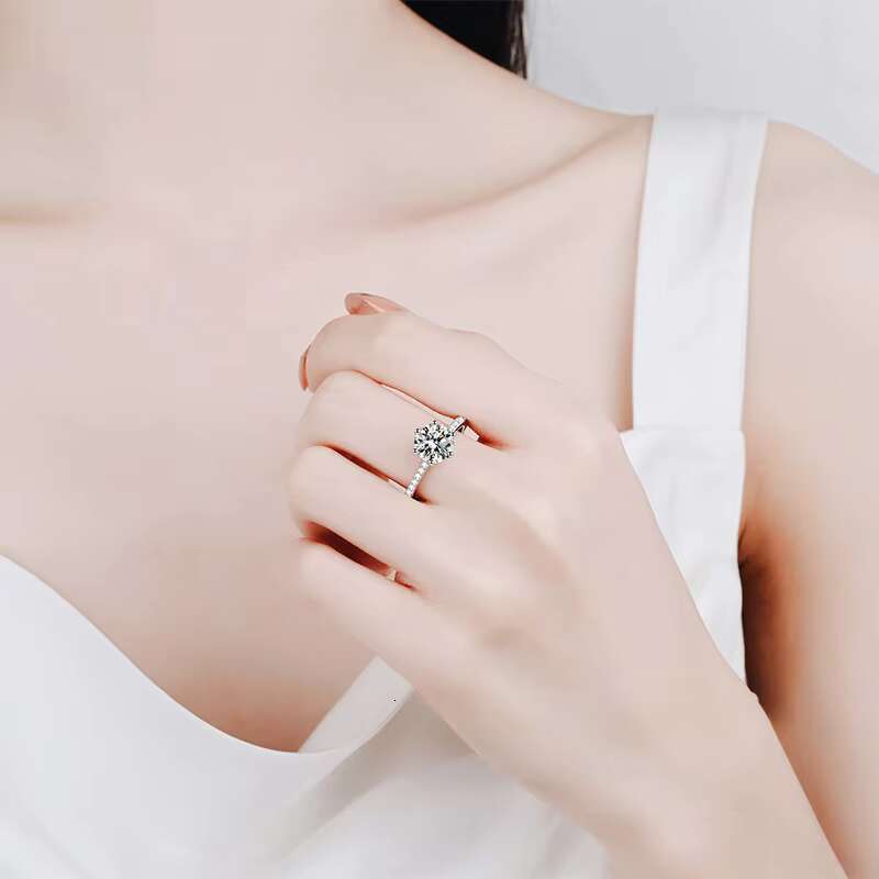 High Quality Fine Jewelry 925 Sterling Silver Luxury Women Lady Wedding Rings Moissanite Jewelry Engagement Rings