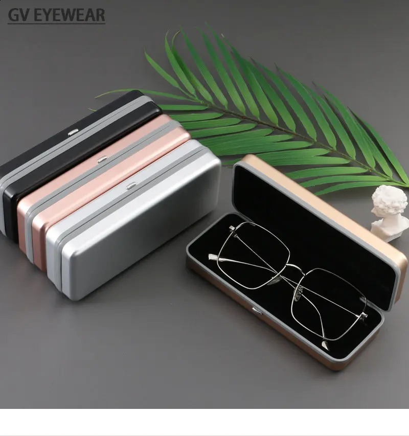 Japanese high-end aluminum glasses case square Presbyopia Myopia sunglasses case protective glasses storage wholesale 250409
