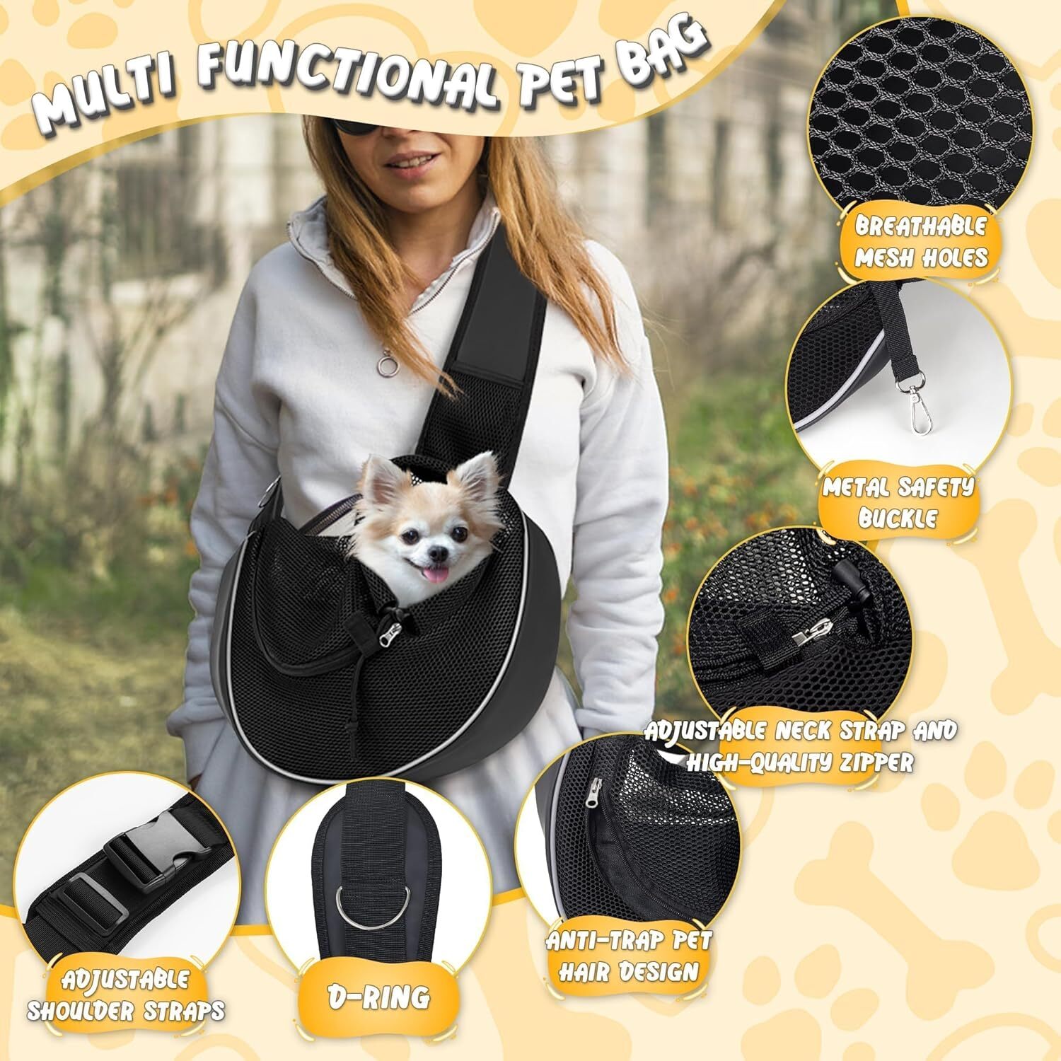 upgraded dog strap strap m black suitable for puppies cats weighing up to 10 pounds approximately 4 5 kilograms detachable hard sole and breathable me