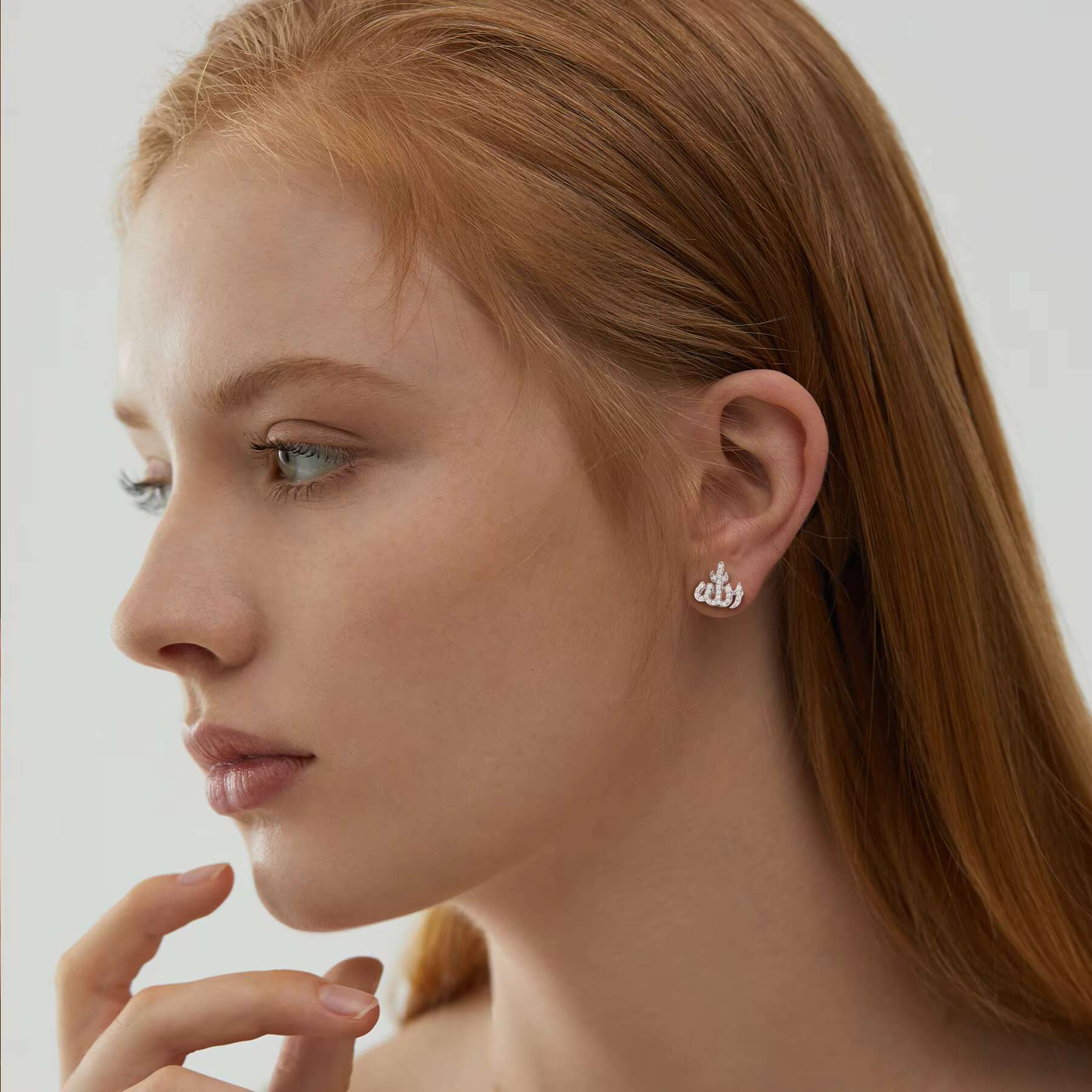Luxury Hip Hop Jewelry Hip Hop Iced Out Moissanite Allah Stud Earrings for Men New Design 925 Sterling Silver Earrings