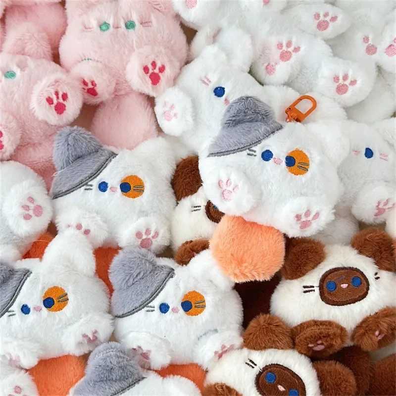 Cute fur kitten keychain fur cat shaped pendant backpack doll phone chain anti loss keychain decoration gift W250411