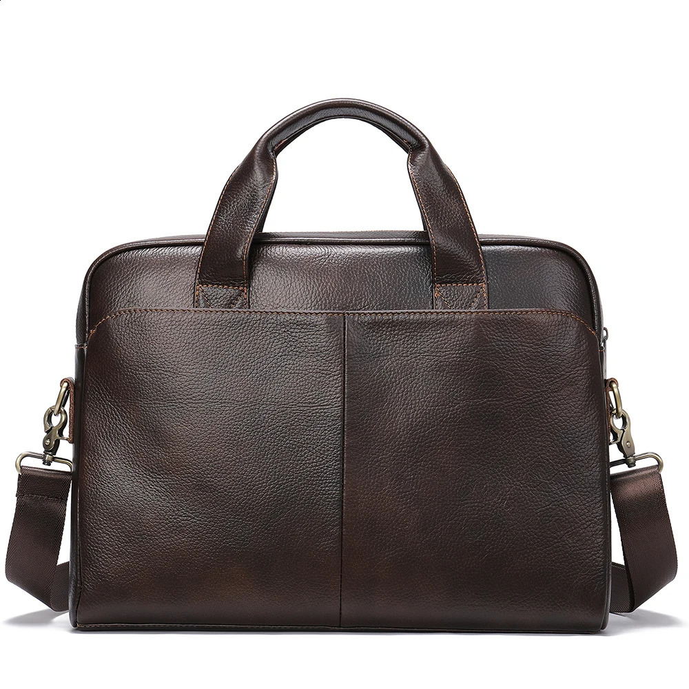 WESTAL mens leather laptop bag briefcase office natural Porte document 5006 250409