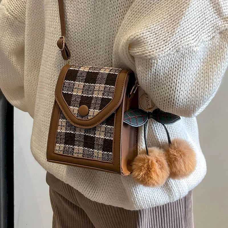 Crossbody Bags Plaid Casual Reusable Retro Shoulder Bags Niche Versatile Handbags Personal Simple Classic Mini Bags for WomenT251110