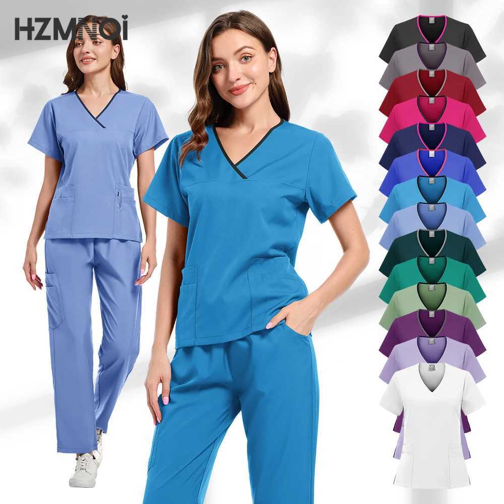 Hot Sales Scrub Sets Uniform Women Joggers Breathable Dentist Veterinary Scrubs Pet Store Pharmacy Worker Uniforms Fashion Scrub X250410