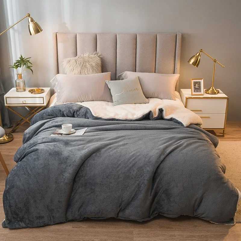 Wool Throw Blanket Keep Warm Winter Bed Blankets Double Sided Queen Duvet Cover Camping Double Bed Cover Bedspread On The Bed C251111