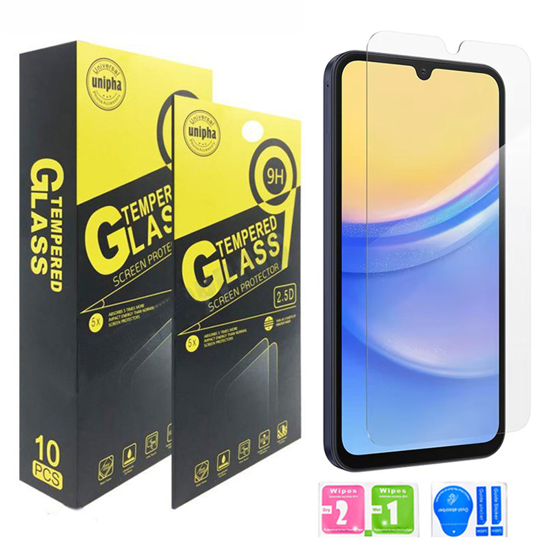 S25 Edge 9H 2.5D Clear Tempered Glass Phone Screen Film Protector With Package For Samsung S24 FE S23 Plus S22 A07 A17 A06 A05 A15 A25 A35 A55 A04 A14