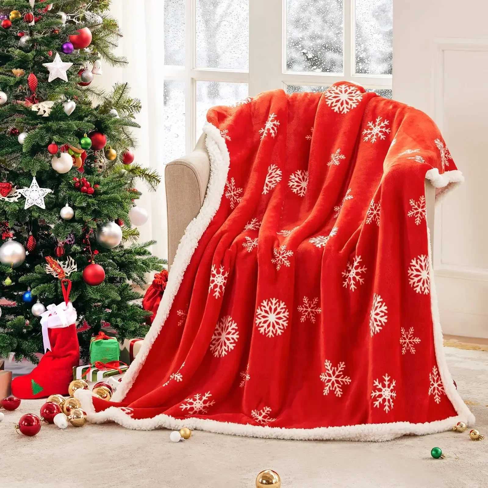 2026 Christmas Day Blanket Lamb Fleece Blanket Soft Warm Blanket Camping Home Fluffy Soft Blankets Gift For Christmas Decor C251111