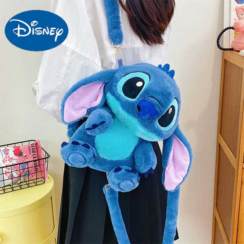 Disney Real Disney Sewing Plush Toy Anime Lilo Stitch Stuffed Toy Kawaii Cartoon Cute Backpack Doll Bag Toy Childrens Birthday Gift Y2504011