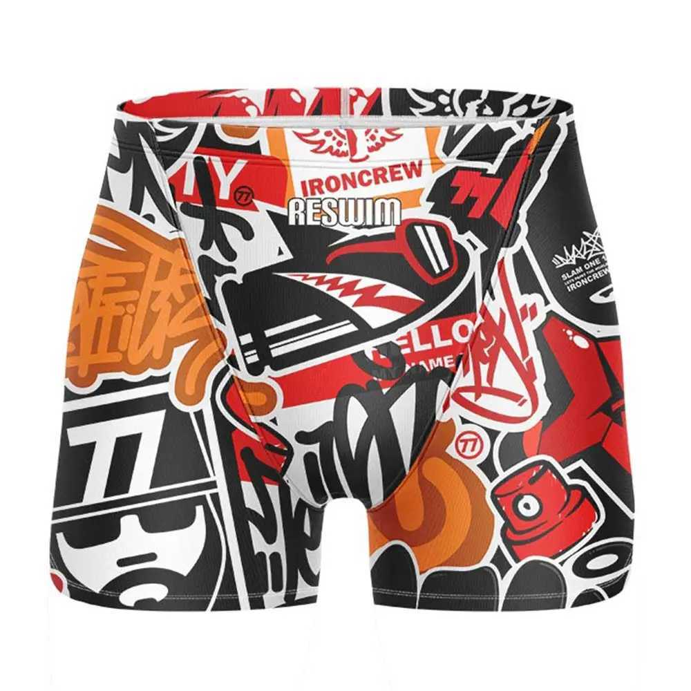 Summer Swimming Mainline Mens Swimming Jammer Surfing Shorts Endurance Sports Training Swimsuit Shorts Fitness Swimsuit Beach Tight ShortsW250410