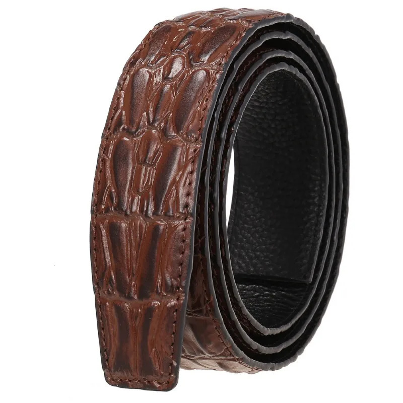 High Quality Three Bone Pattern Cowhide Belt Strip Automatic Belt Body Width 35CM 251031
