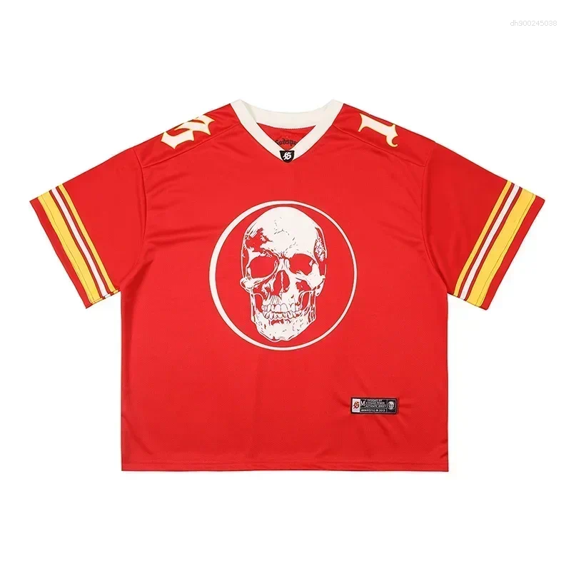 Men's T Shirts Quality Cotton Vintage Washed Black T-Shirt Men Women Streetwear Skeleton Print Shirt Loose Tee Tops