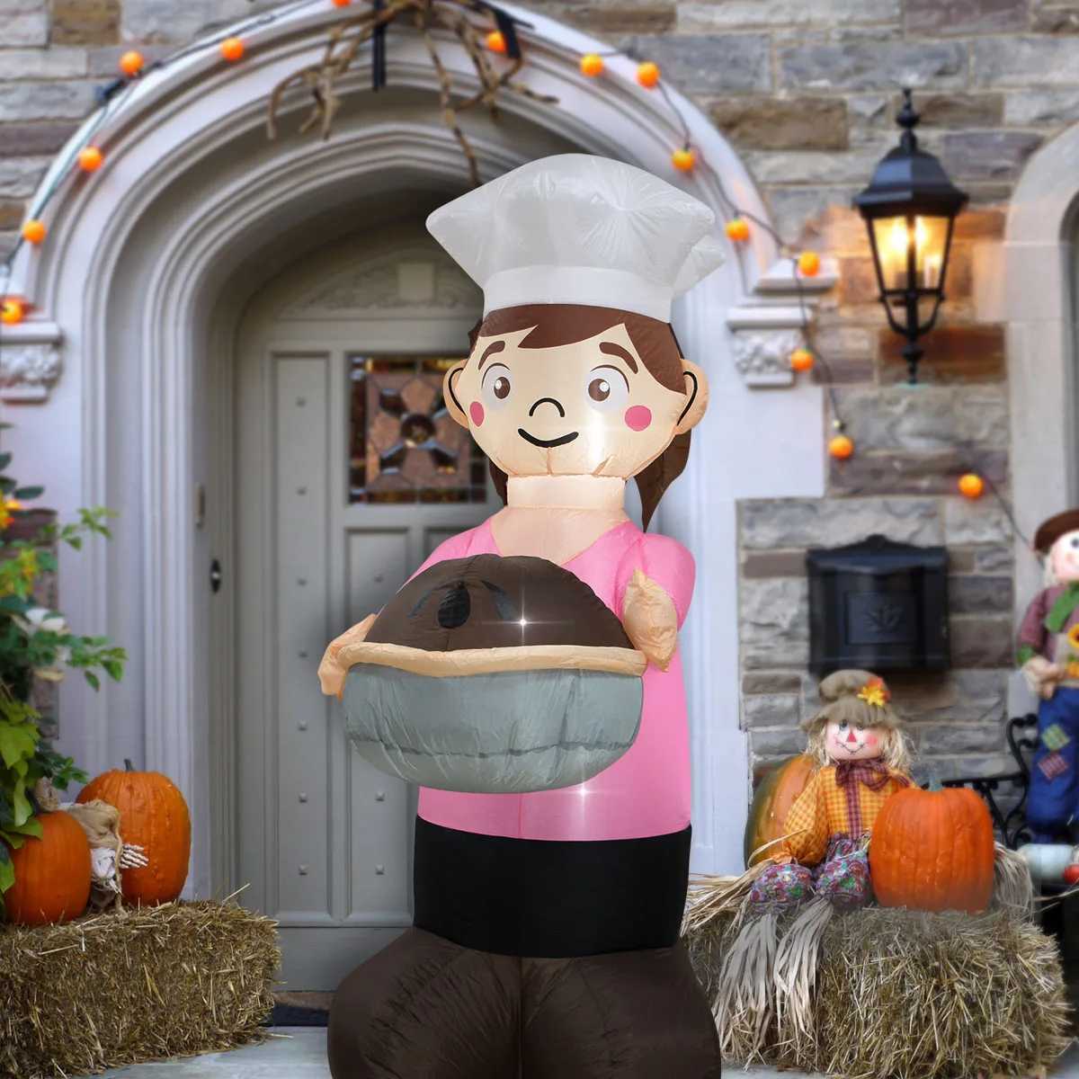 Christmas Thanksgiving Inflatable Turkey Decoration with LED Lights Suitable for Fall Harvest Party Indoor and Outdoor Shopping Mall Yard Y251111