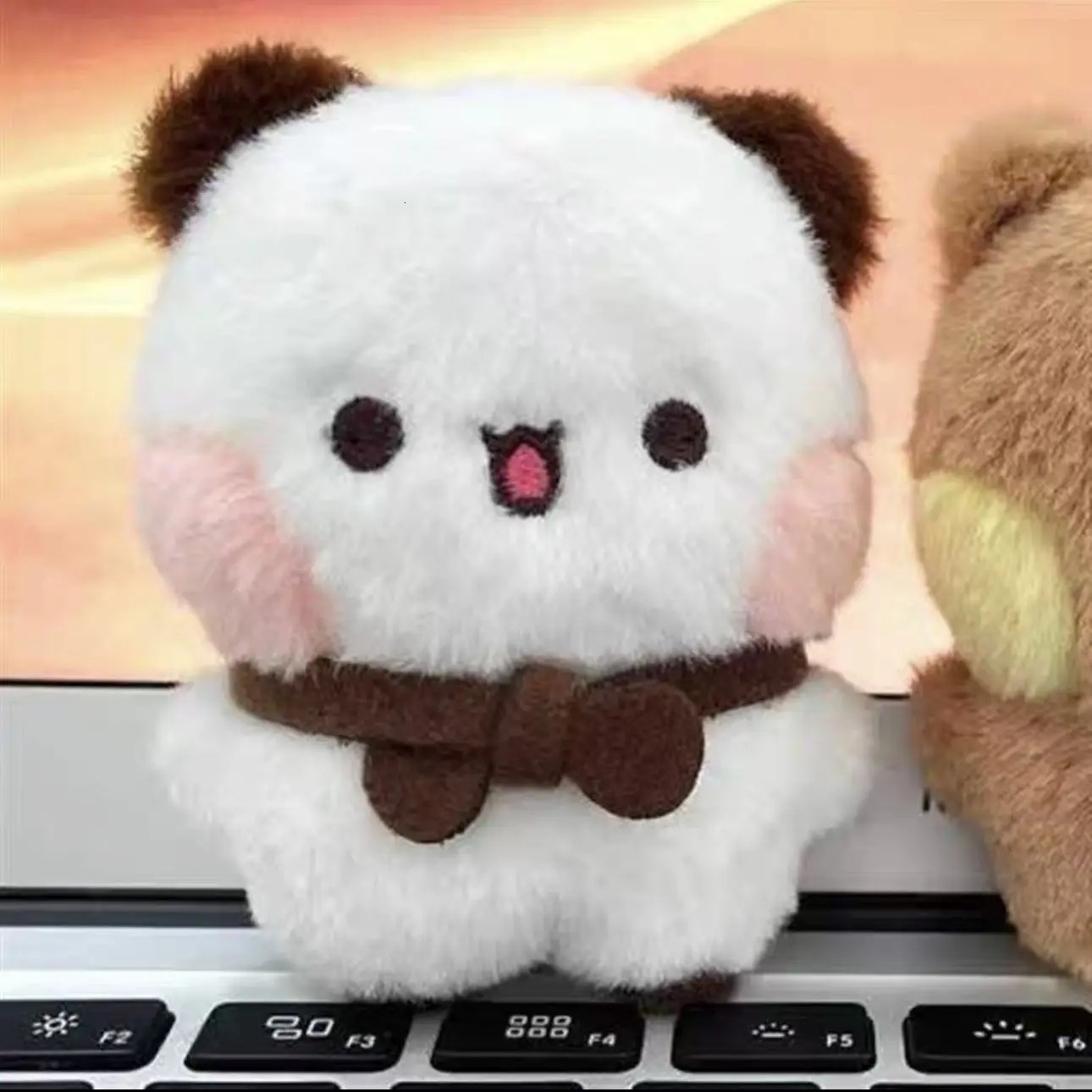 Cartoon Panda Bubu and Yier Keychain Pendant Dolls Cute Panda Bear Doll Keyring Handbag Decor Accessories Couple Gifts 251110