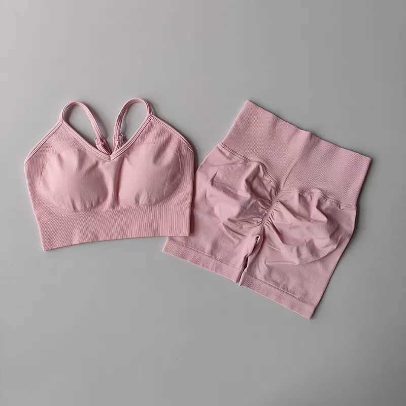 2-piece yoga set womens high waisted sportswear gym clothing sportswear sportswearW250411