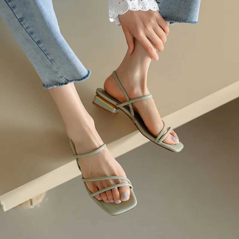 New Summer Sexy OpenToe Womens Sandals Barefoot Strap Rubber Sole Low Heel Womens SandalsXJ250410