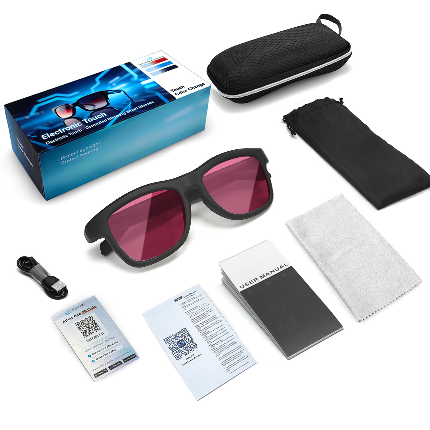 New Cross-Border Photochromic Smart Dimming Glasses Bluetooth Smart AI Glasses Support Music Playback, Calls, and AI Translation