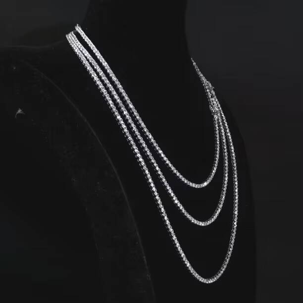 Lab Grown Diamond Tennis Chain Necklace Bracelet CVD IGI Certified Vvs Iced Out 925 Silver Diamond Chain