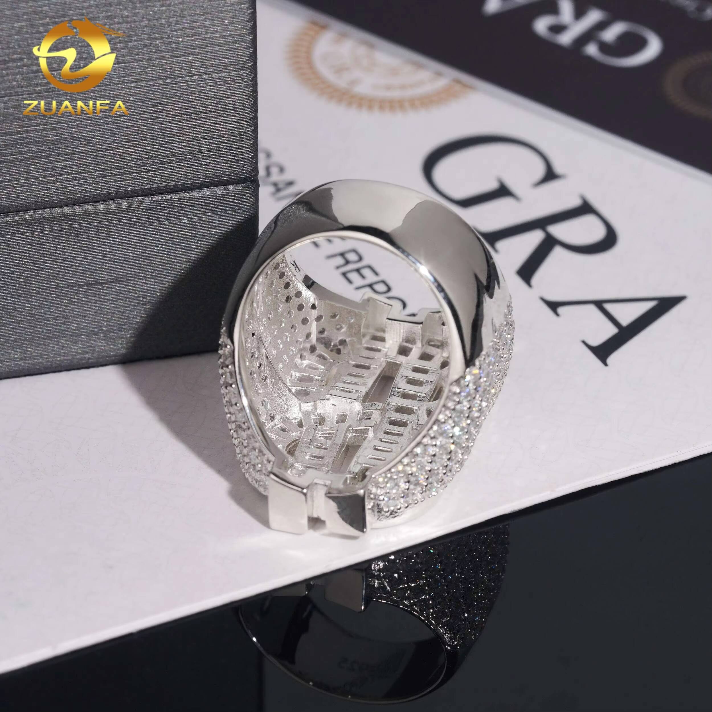 Hot Sale Iced Out USD Dollar Ring Moissanite Men Diamond Rings 925 Silver Hip Hop Ring Pass Diamond Tester