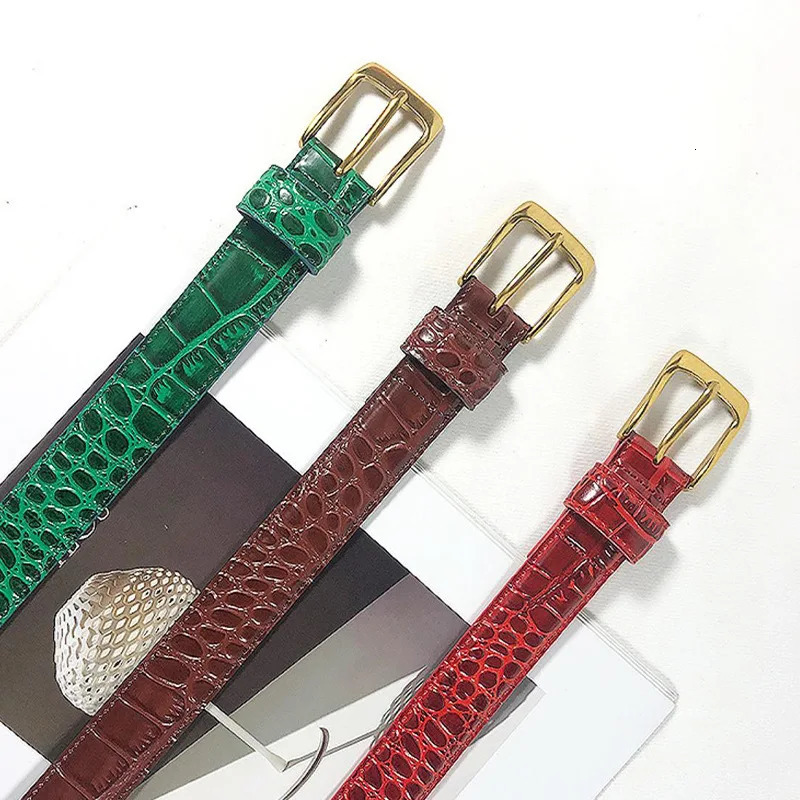 Genuine Leather Simple Versatile Pattern Womens Thin Belt Decoration with Dress Fashion Casual Trouser Straps 251031