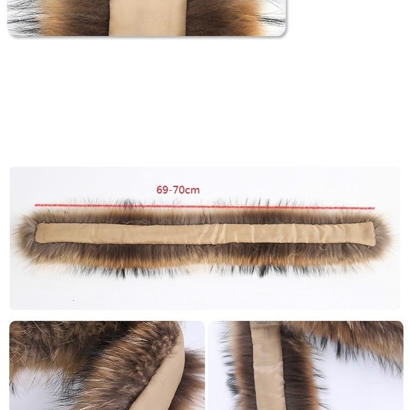 100 Natural Jacket Fur Collar Raccoon Fur Women Scarves Winter Coat Female Neck Cap Long Warm Genuine Fur Scarf 70cm 251024CJ