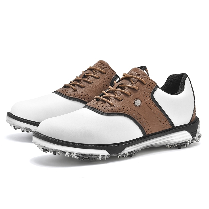 Golf Shoes waterproof Golfer Sport shoes Man Ankle Golf Sneaker supplies Golfing Shoes Non Slip Comfortable Walking Shoe white 251023ww