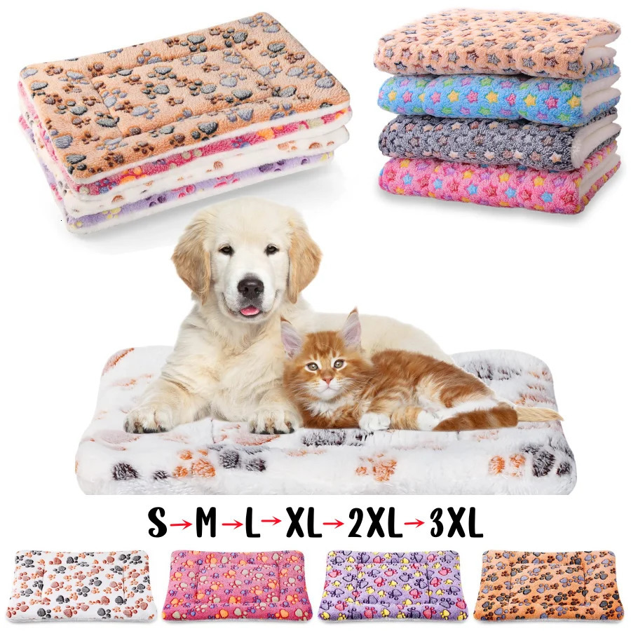 Large Size Flannel Dog Bed Thicken Cat Sleeping Mat Blanket For Puppy Kitten Rug for Small Medium 251110