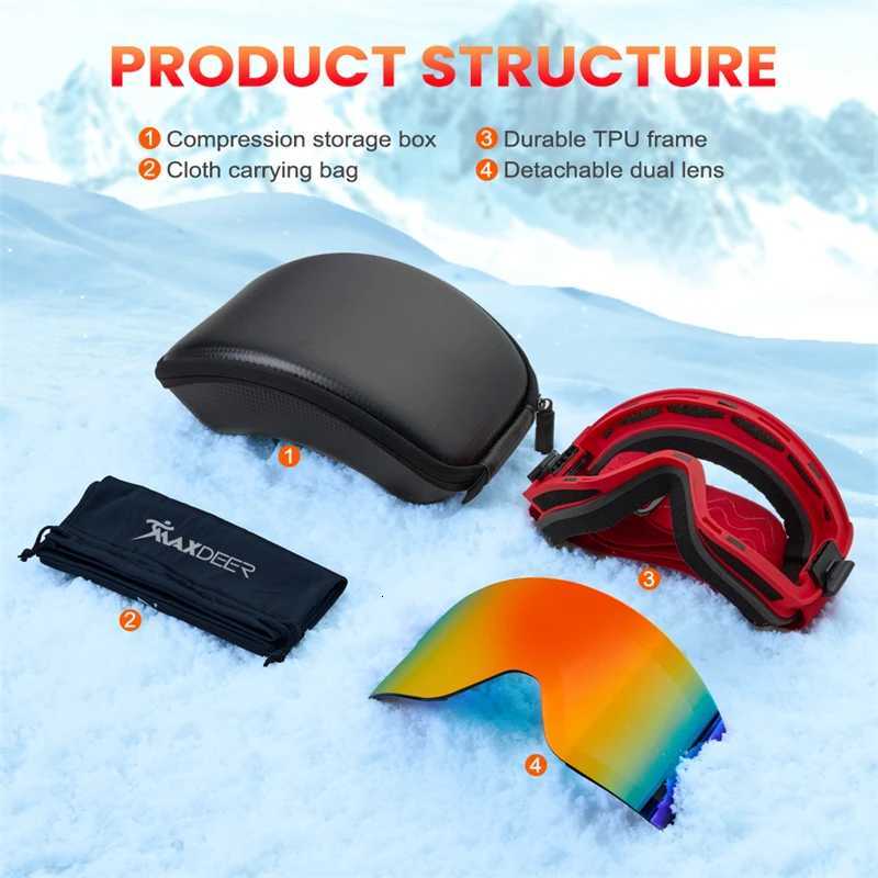 Ski GoggLEs Men Snowboard Glasses DoubLE Layers LEns Anti-fog UV400 Snow GoggLEs Women SnowmobiLE Skiing Eyewear OTG K251110