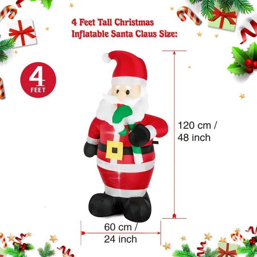 Christmas Christmas Inflatable Snowman Nutcracker Santa Claus Lighted Blow Up Christmas Yard Decoration with Built in Fan and Anchor Rope Y251111