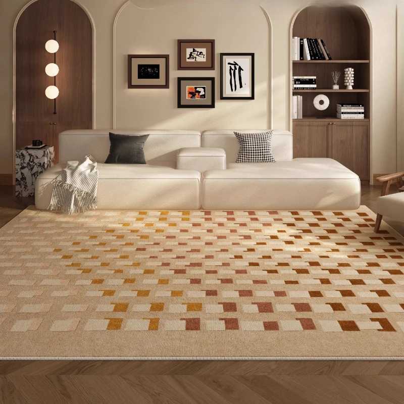 Retro Style Rugs for Bedroom Large Area Living Room Decoration Waterproof Carpet Washable Lounge Floor Mat Anti-slip Bedside Rug Y251110