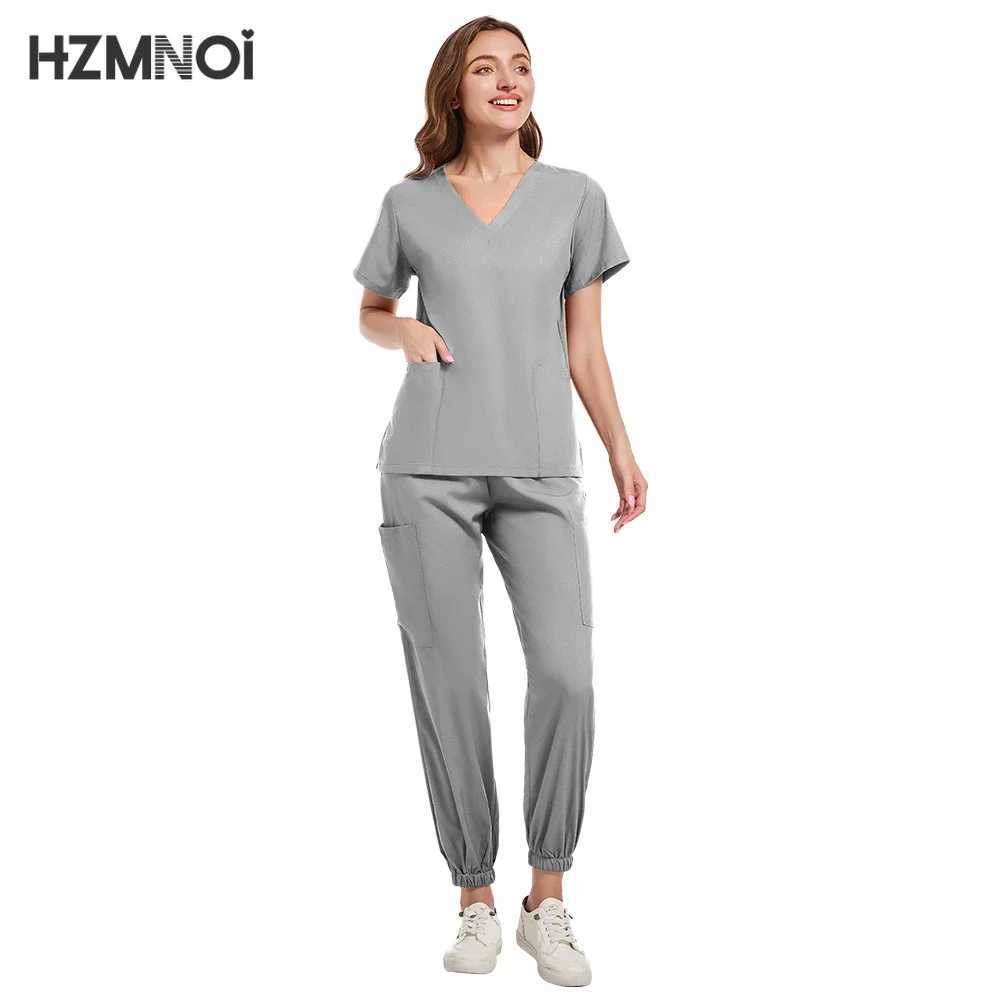New Multicolour Pharmacy Nurse Scrubs Set Dentist Surgical Medical Uniforms Elestic Women Joggers Suit Beauty Spa Uniforms X250410