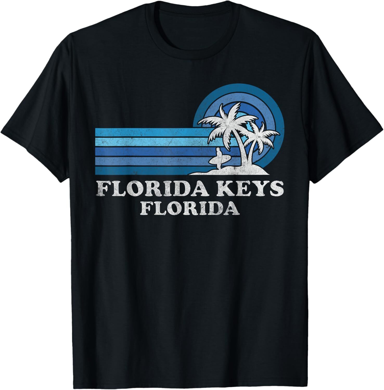 T shirt for Mens Florida Keys Beach Florida Vintage Family Summer Vacation Graphic Tee Casual Tops Clothes Short sleeve cool