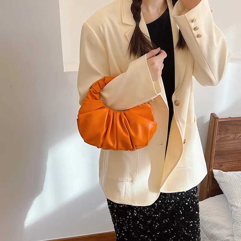 Fashion pleated womens handbag PU cloud bag casual tote bag shopping shoulder bag womens handbagT25041111