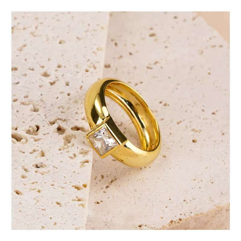 Moq 1pcs High Quality Moissanite Rings 925 Silver Square 1Ct Diamond Chunky Band Rings for Men Women Wedding