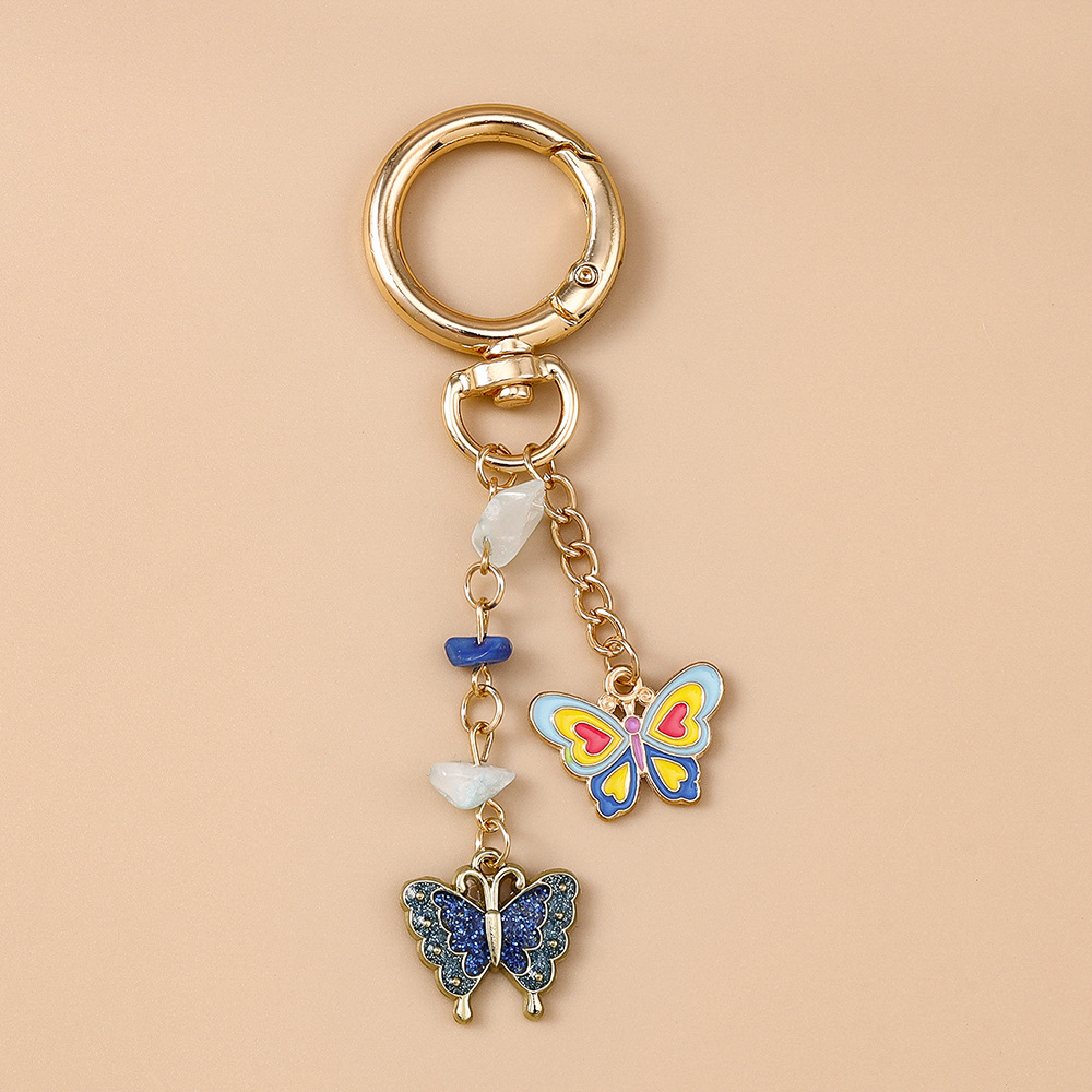 Fashion Trendy Backpack Charm Best-Selling Butterfly Heart Keychain Personalized Animal Flower Key Ring