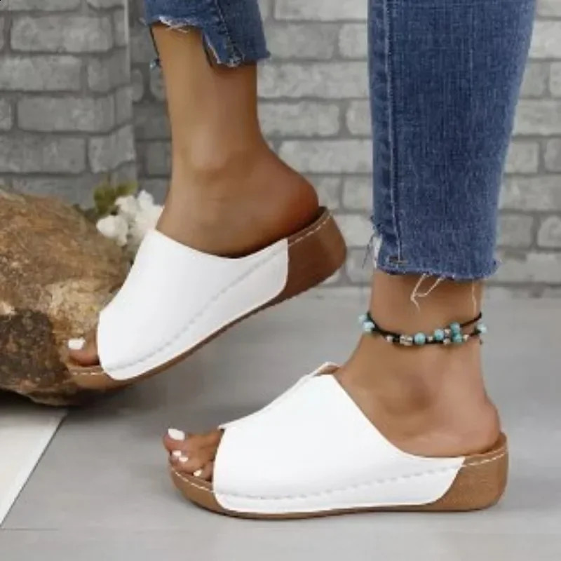 WomenS Open Toe Sandals Summer Woman Fashion Breathable Comfortable Sandals Wedge Buckle Female Footwear Zapatos Fucsia Mujer 250410