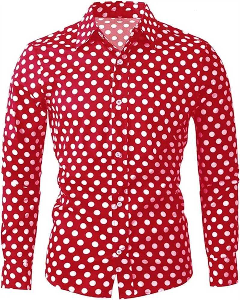 Fashion 3D Printed Mens 10-color Polka Dot Long-sleeved Slim-fit Shirt Button And Long-sleeved Comfort Casual Mens Tops K251110