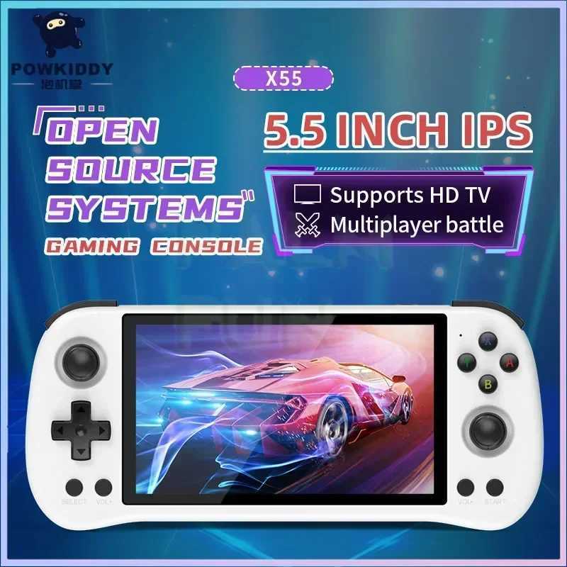 POWKIDDY X55 55 INCH Retro Handheld Portable Video Game Consoles Linux System TV Retro Player 512G 90000 Games P 1GiftM251111