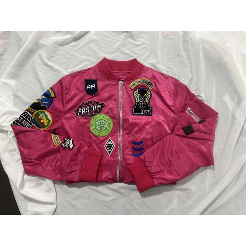 2024 Varsity Women Crop Coat Patchwork Motorcycles Autumn Winter Y2k Streetwear Sexy Night Club Party Bomber Jackets