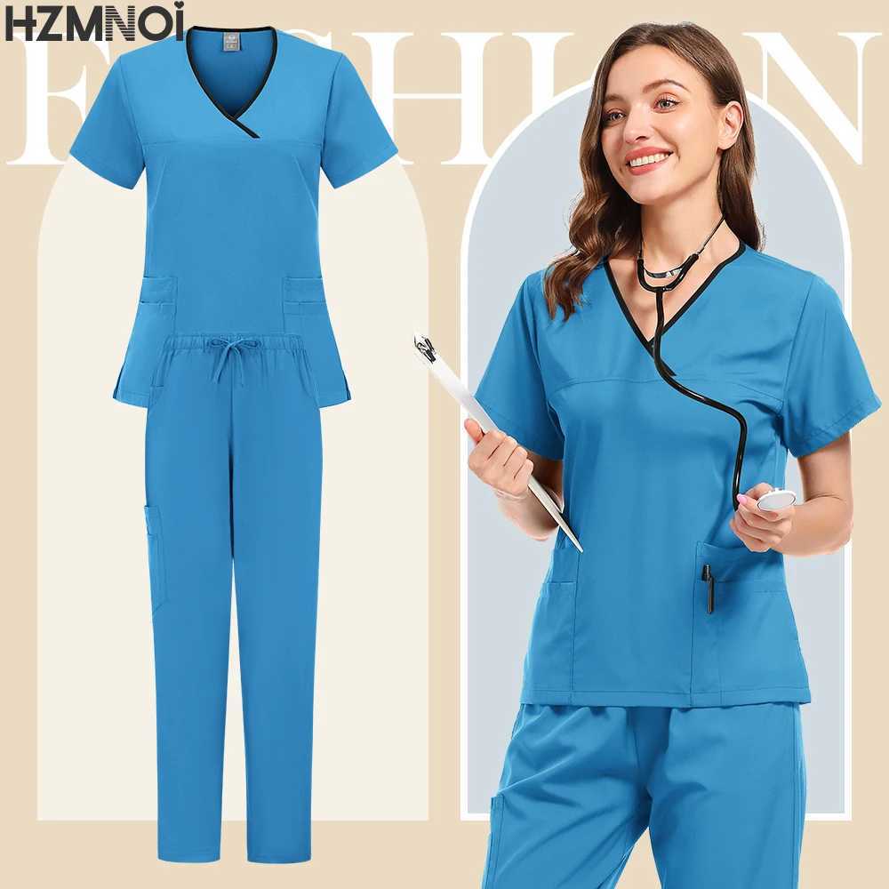 Multicolor Hospital Nurse Uniforms Dental Clinic Pharmacy Medical Scrubs Surgical Gown Women Doctor Veterinary Uniforms Workwear X250410