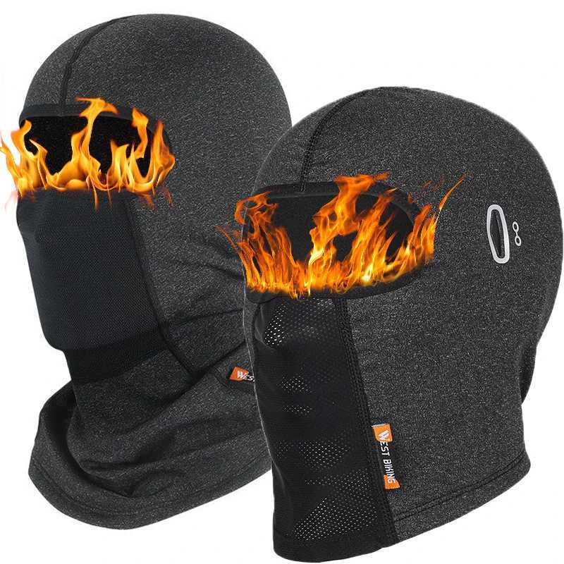 Winter Thermal Cycling Face Mask Balaclava Head Cover Windproof Motorcycle Helmet Liner Thermal Warm Outdoor Sports Headwear S251110