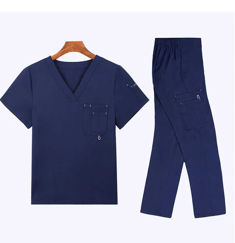 Scrub set medical uniform nurse work clothes suitable for womens nursing tops and pants chlorine bleach durable doctor set 9901 X250410