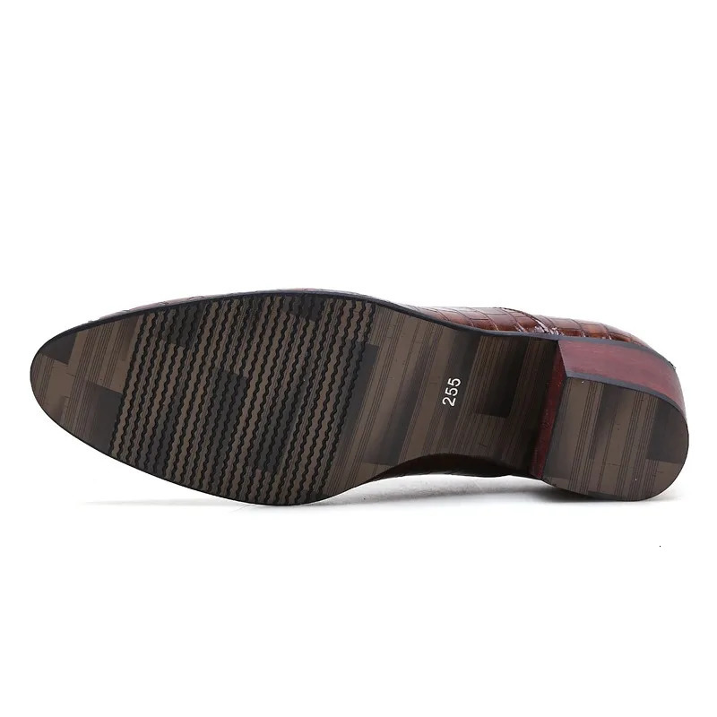 Increase Mens Heel Shoes Formal Leather Brown Men Loafers Dress Shoes Fashion Mens Casual Shoes Zapatos Hombre 251106