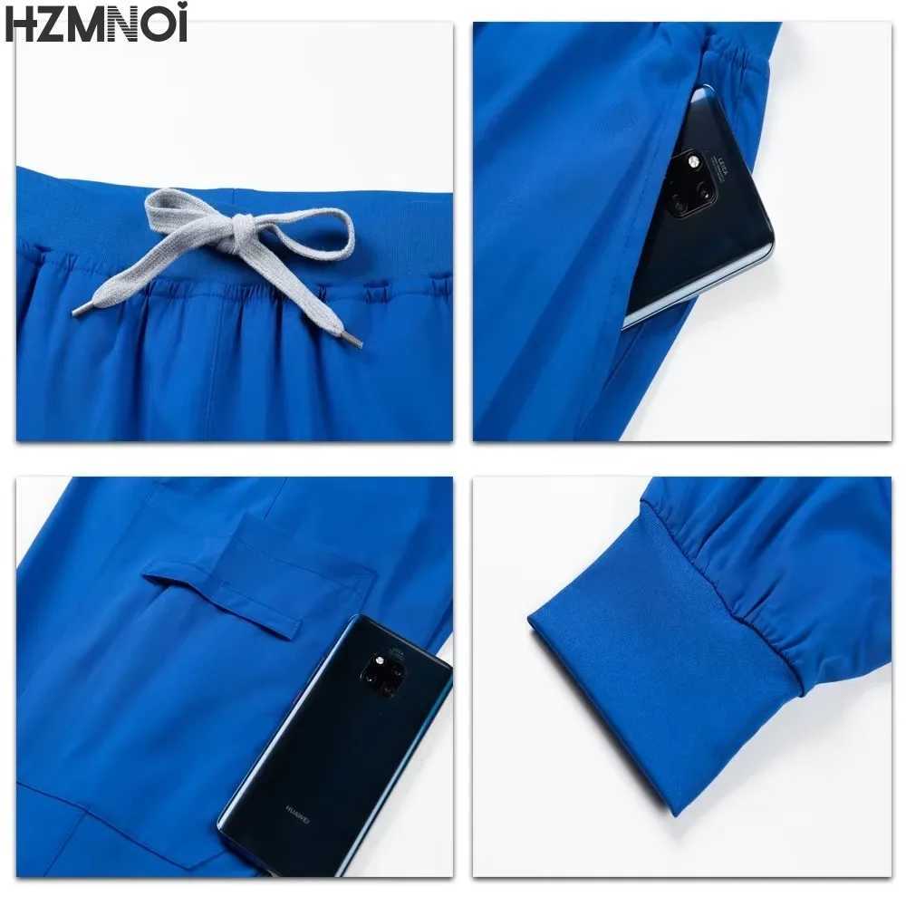 Fashion Black Uniforms Woman Beauty Workwear Medical Scrub Set Doctor Nurse Nursing Clothes Clinical Scrubs Top Pants Sets S-XXL X250410