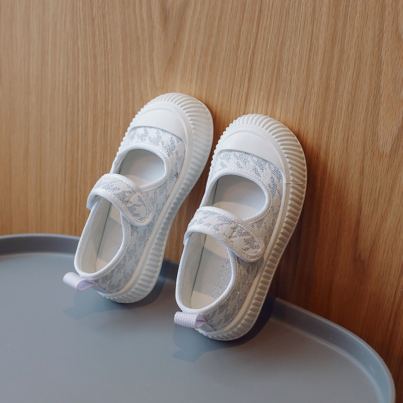 2025 Kids Canvas Shoes Spring Summer Soft Hook & Loop Baby Girls Casual Shoes Kidszworld New Toddler Fashion Flat Shoes Size 26 - 36 K0245