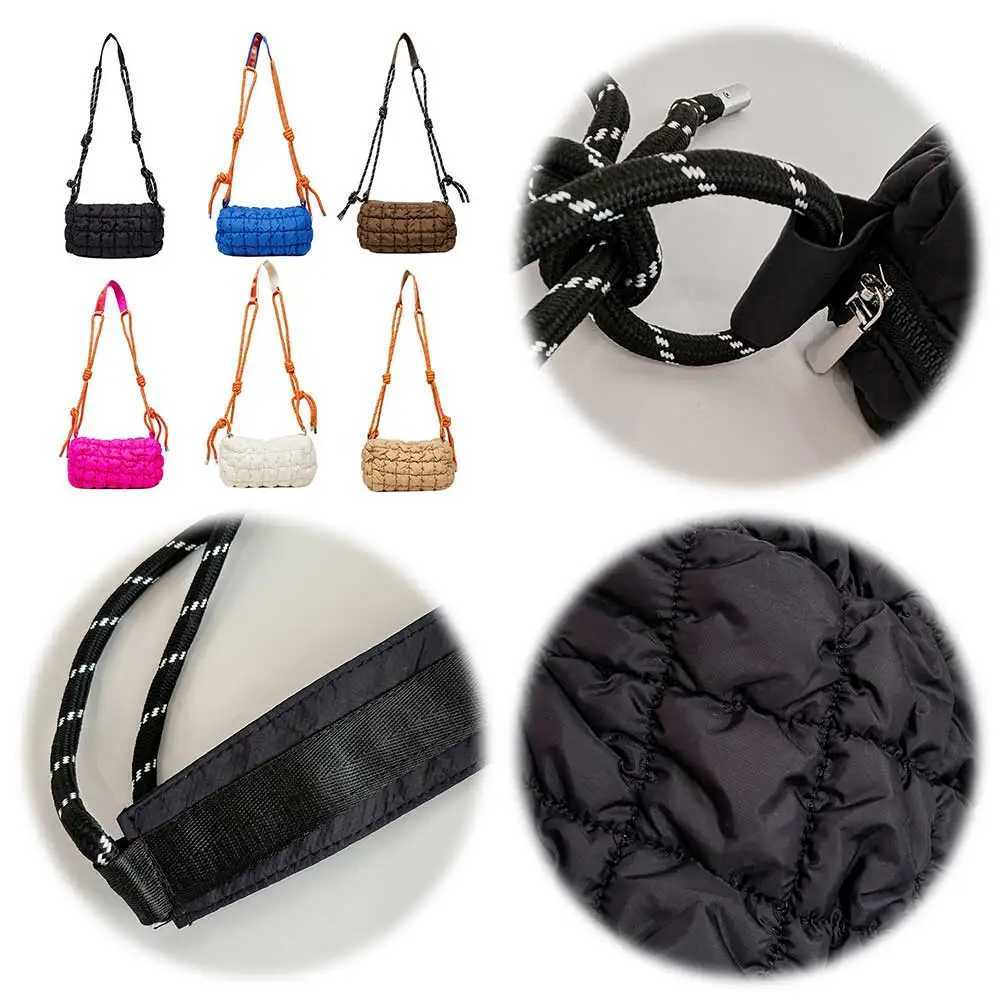 Women Soft Shoulder Bag with Braided Rope Strap Padded Crossbody Bag Large Capacity Puffer Satchel Bag Daily Bag for FemaleT251110