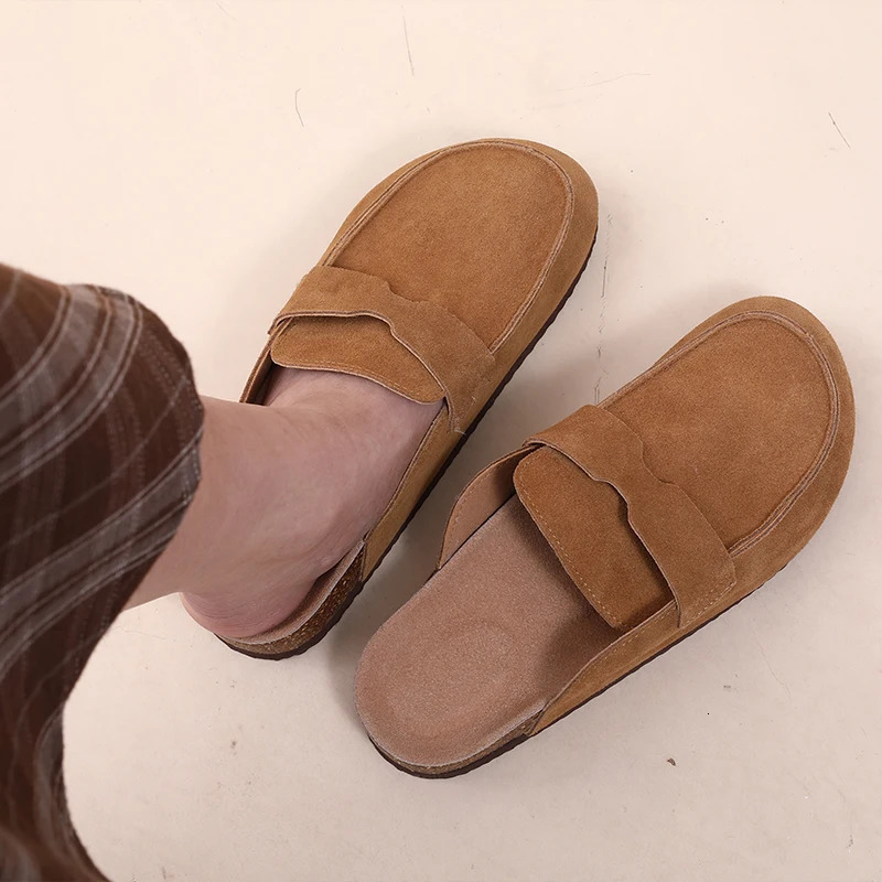 Smile PoP Cork Suede Clogs Slippers For Women Men Shoes Classic Antislip Outdoor With Arch Support Mules 251111